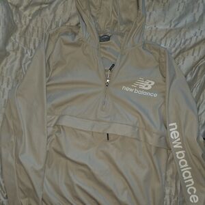 New Balance lightweight All Motion Tan Pullover Half Zip Hooded Jacket